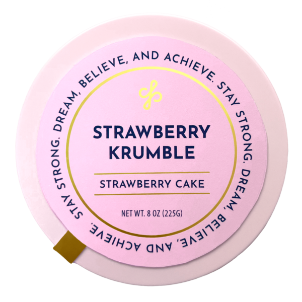 Strawberry crumble cake jar